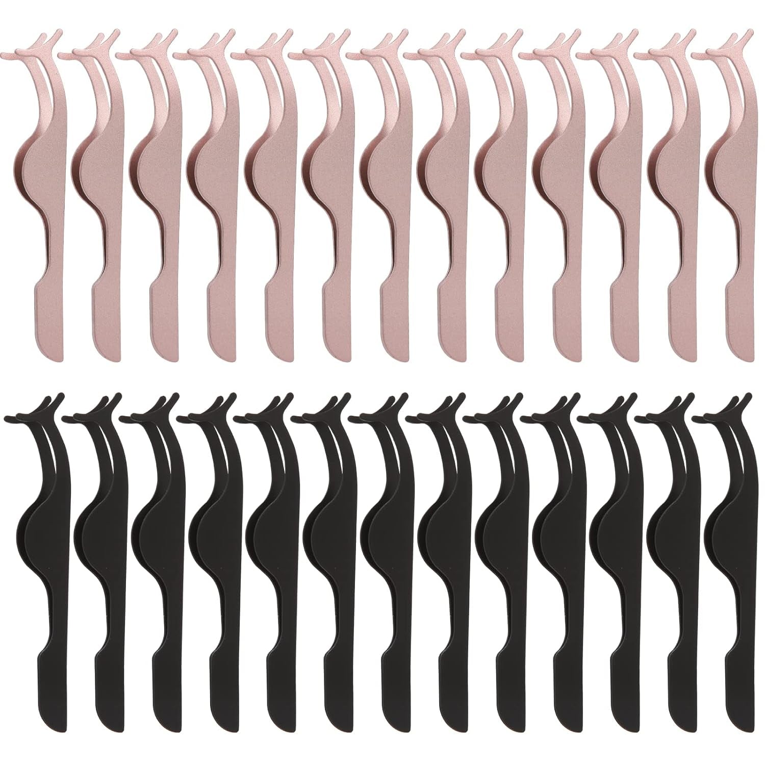26 Pieces False Eyelashes Applicator Tool -  Professional Falses Eyelash Extension Stainless Steel Clip Remover Tweezers for Lashes Application and Removal Supplies (Gold-Black)
