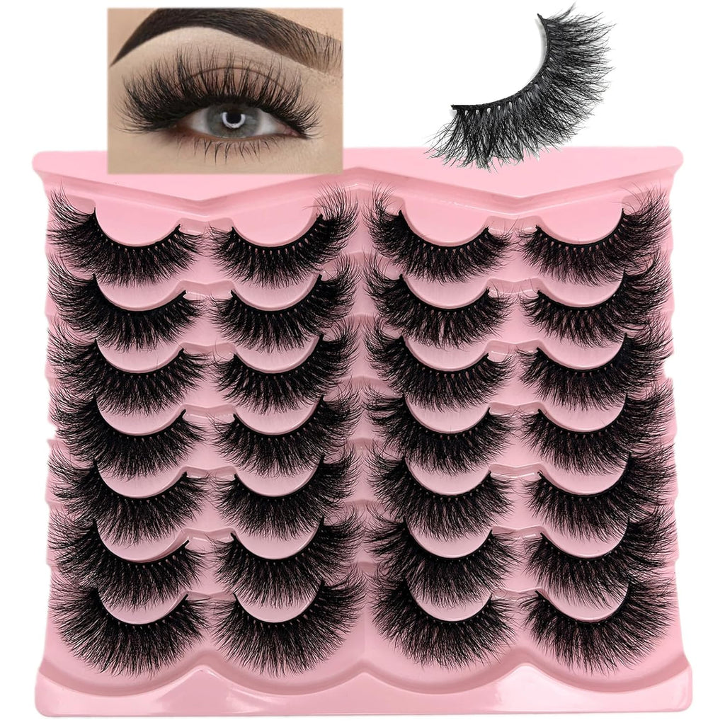 Mink Lashes Fluffy Wispy Cat Eye Faux Mink False Eyelashes Pack