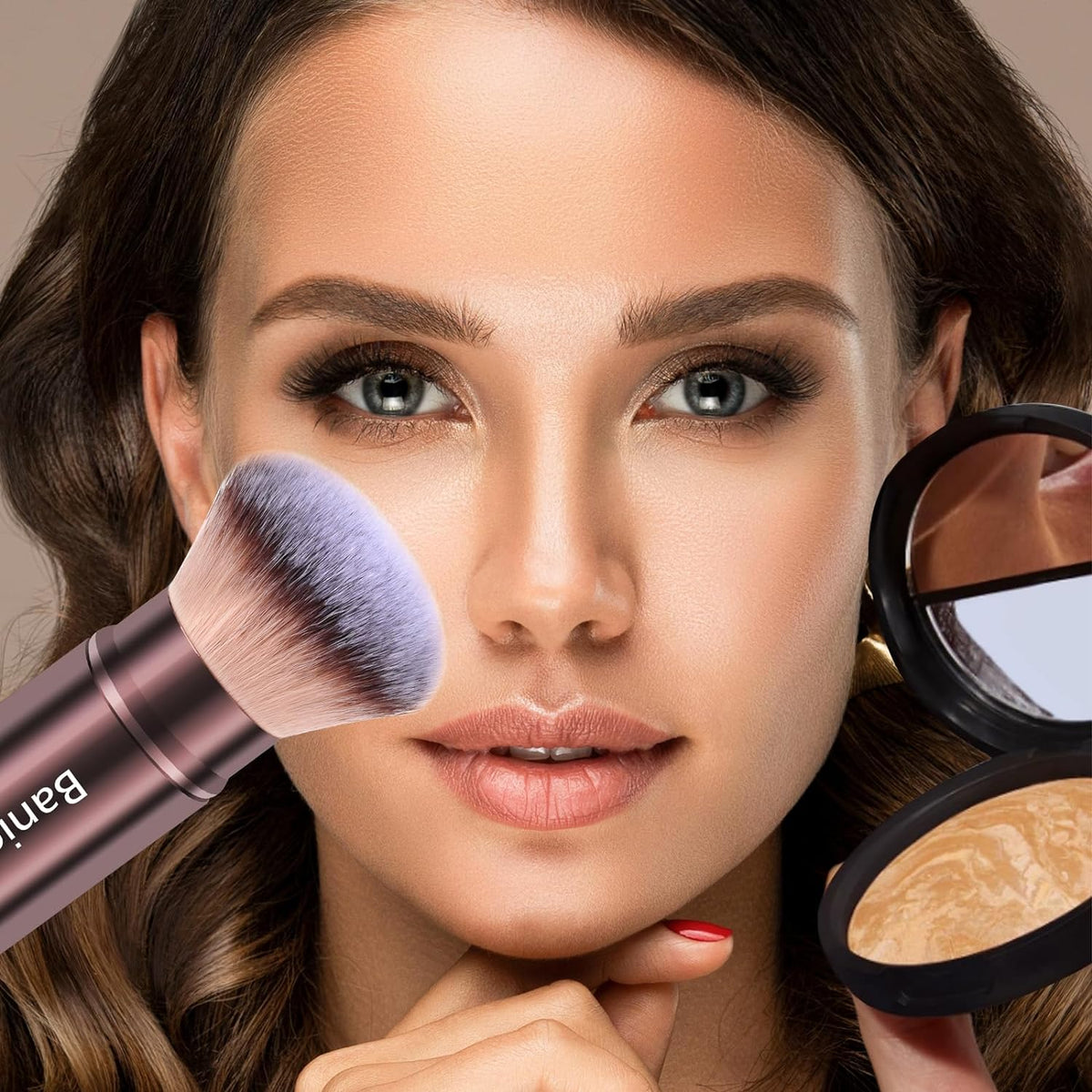 Makeup Brush Kabuki Retractable Face Brushes Travel Portable Blush Brush