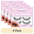 (4 Pack)  Pre-Permed Fake Lashes False Eyelashes, 671, Black, 2 Pairs
