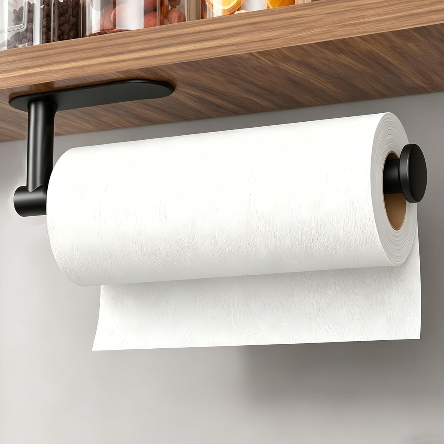 Paper Towel Holder under Cabinet Wall Mount for Kitchen Paper Towel, Self-Adhesive Paper Towel Bar, Paper Towel Rack, Stainless Steel 13 Inch