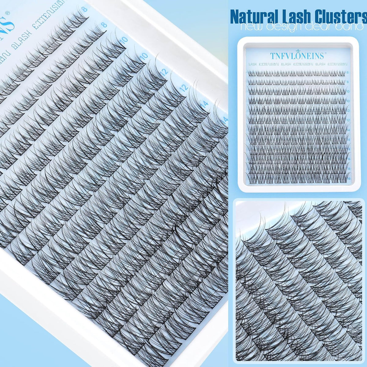 Lash Clusters Kit Natural Lash Extension Kit Wispy Eyelash Clusters C Curl Eyelash Extension Kit Short Individual Lashes Clusters Eyelash Extensions Kit Waterproof Individual Lashes Kit