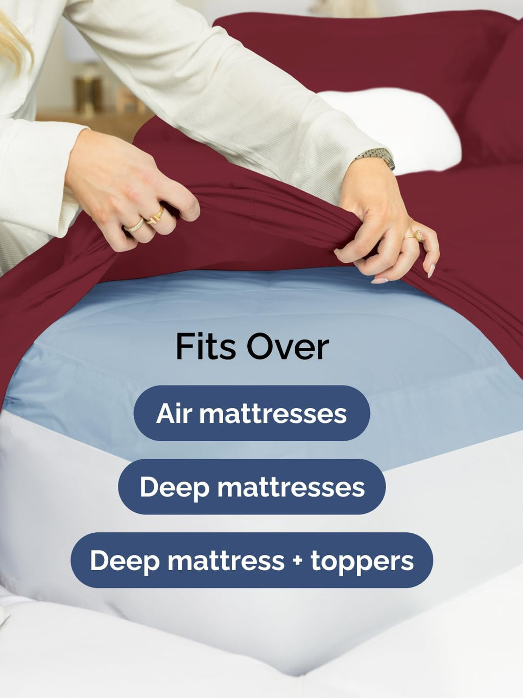 Extra Deep Twin Sheet Set - 4 Piece Breathable and Cooling Sheets - Hotel Luxury Bedding for Women, Men, Kids & Teens - Easy & Secure Fit - Soft, Wrinkle Free and Comfy - Extra Deep Pockets - Burgundy
