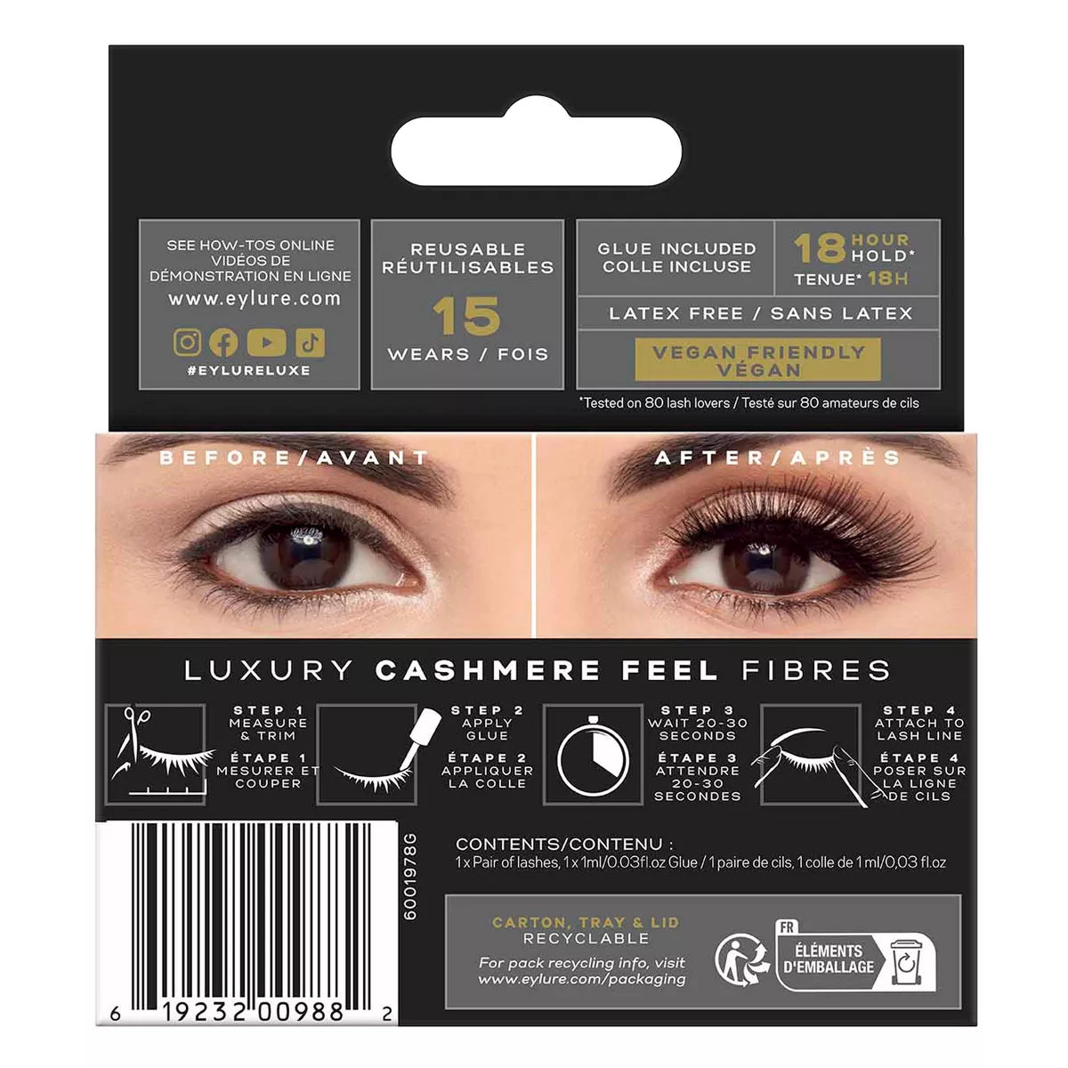 Eylure Luxe Cashmere No. 6 False Eyelashes - 1Pr
