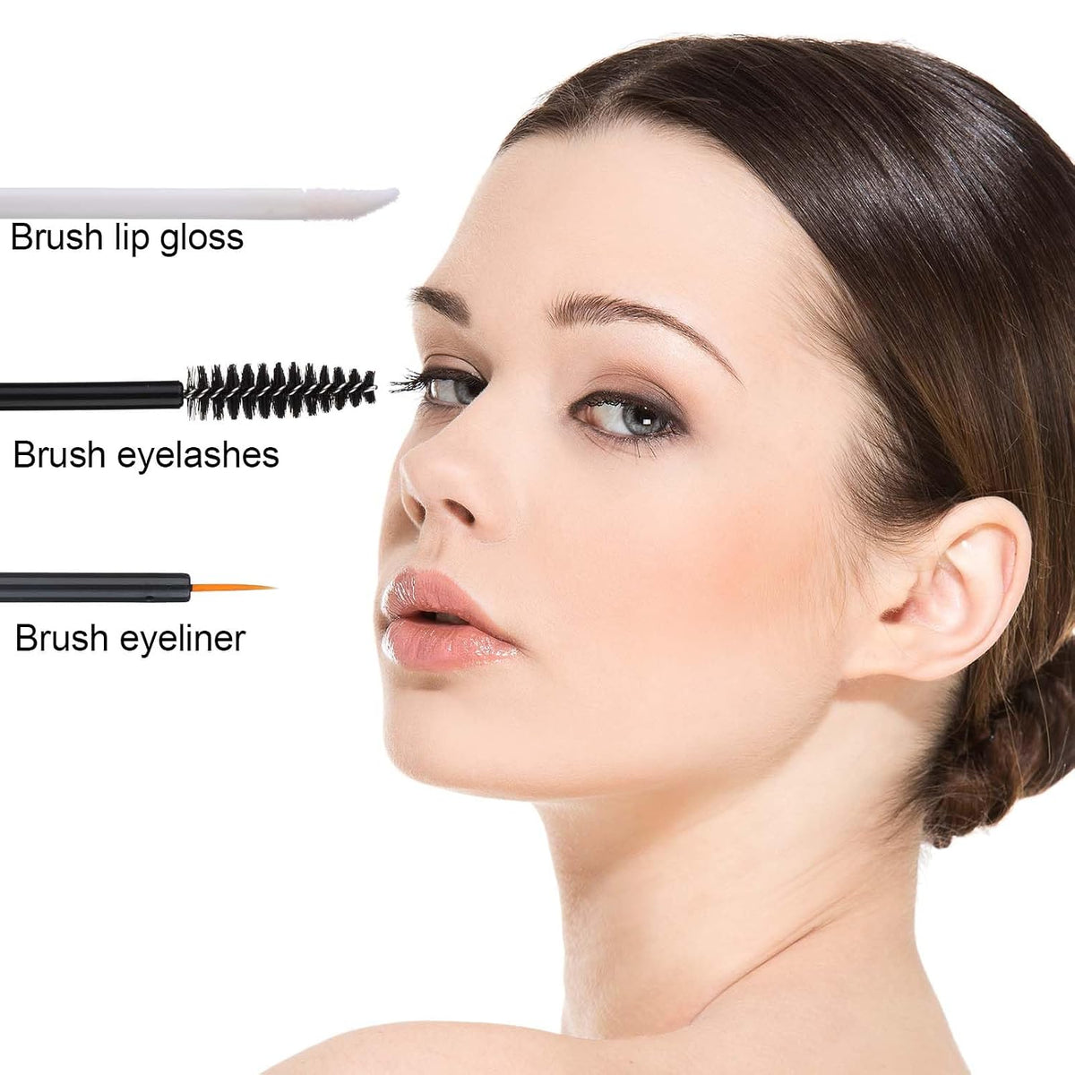 6 Pack 10Ml Empty Mascara Tube with Brush Wand, Clear Mascara Tube, Refillable Eyelash Cream Container DIY Cosmetics Bottle, Empty Eyeliner Tube and Empty Lip Gloss Tubes with Funnel(Black)