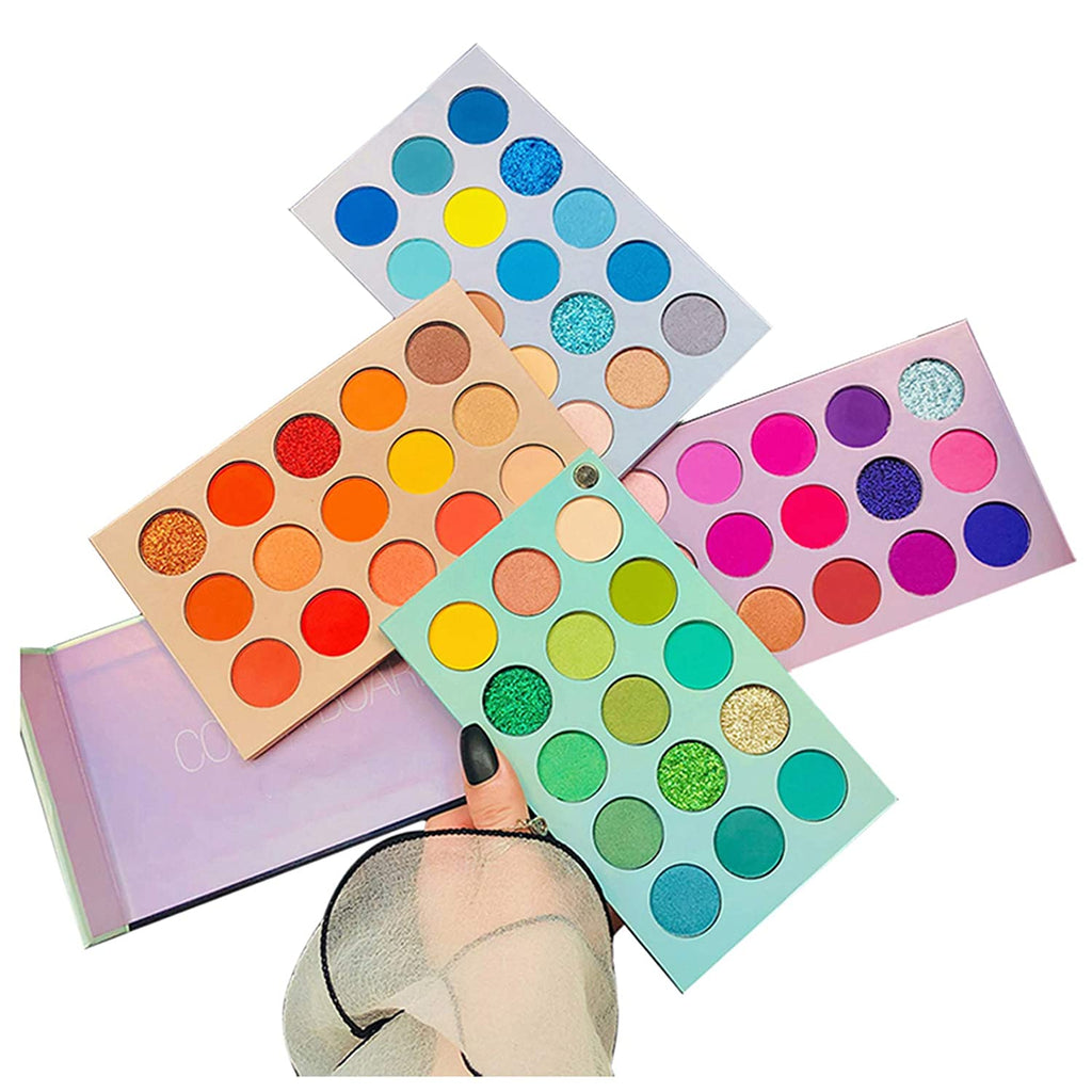 60 Colors Eyeshadow Palette 4 in 1 Color Board, Matte Glitter Shimmer