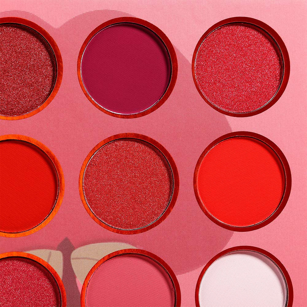 Red Eyeshadow Palette Makeup, Ultra Pigmented and Blending Bright Dark Hot True Red Black Eye Shade 12 Color, Cruelty Free Velvet Matte Shimmer Warm Fall Sunset Pink Goth Red Eye Shadow Pallet