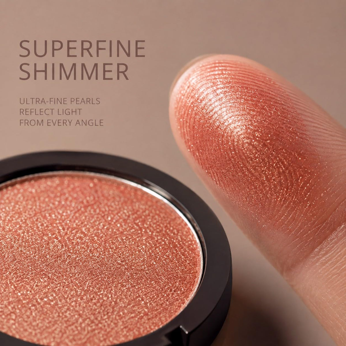 Dusk Champagne Shimmer Eyeshadow with Mirror,Shimmer Sparkly Eye Shadow Palette,Pressed Powder Single Eyeshadow for Women and Girls,Eye Makeup Eyelid Color,High Pigment,Long Wearing,Waterproof