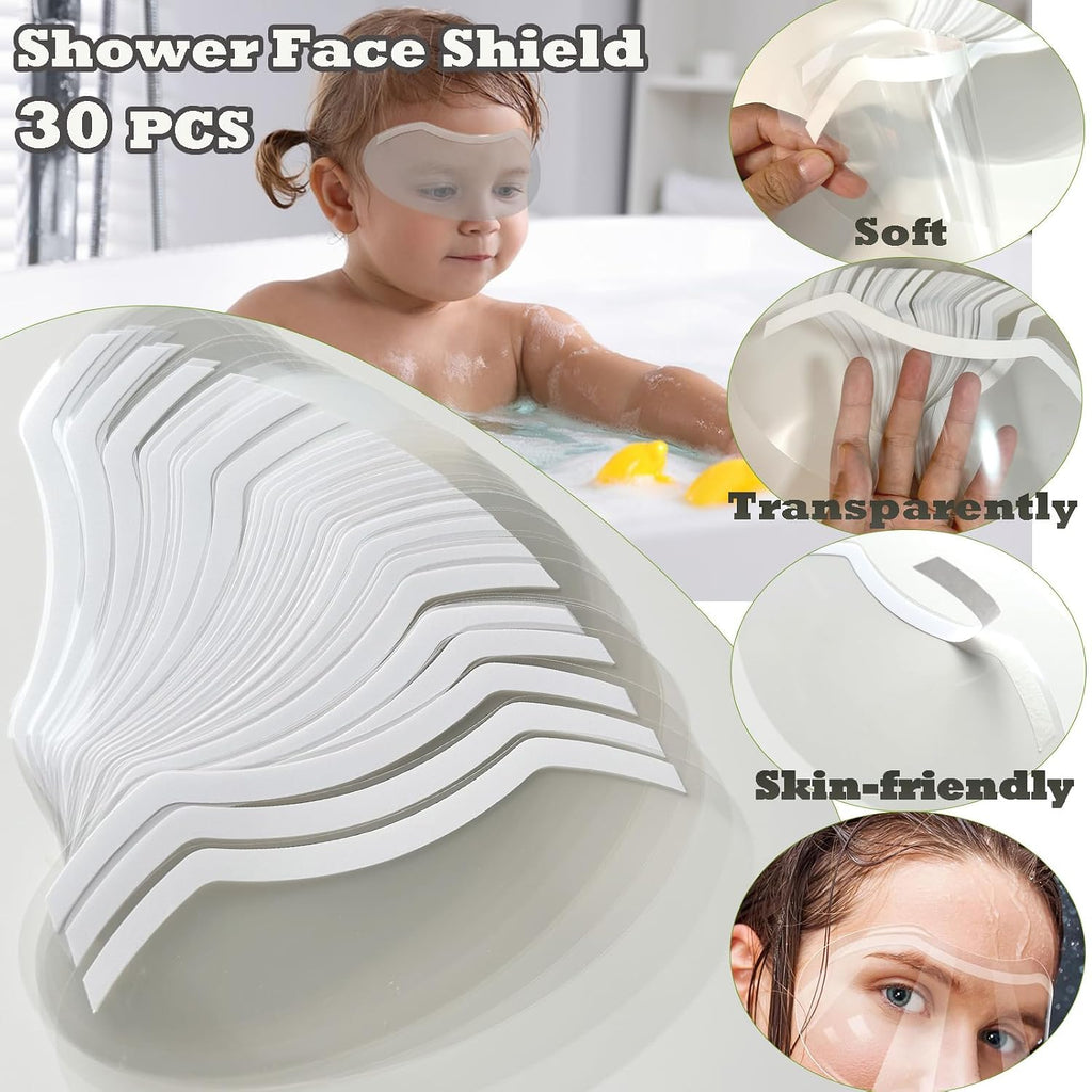30 Pcs Shower Face Eye Shield after Surgery, Disposable Clear Plastic Eye Shield for Showering, Haircut Hairspray, Shower Visor for Adults Lash Aftercare for Salon Supplies Eyelash Extensions